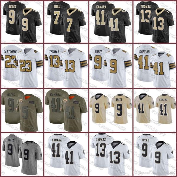

9 drew brees 41 alvin kamara мужчины женщины молодежи 13 майкл томас новый орлеан святые футбол джерси 7 tayasom hill 23 marshon lattimore, Black;red