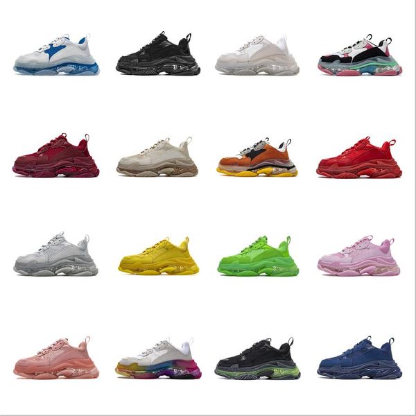 

2020 new men women dad shoes 17fw triple s casual shoes clear bubble bottom men sneakers black red old grandpa trainer chaussures 36-45 1601