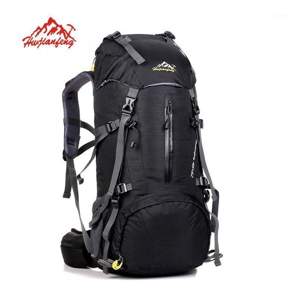 

outdoor bags 50l backpack camping bag waterproof mountaineering hiking backpacks molle sport climbing rucksack with rain cover1