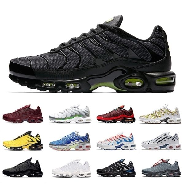 

volt glow tn plus toggle lacing black gold metallic men running athletic shoes multicolor og cushion outdoor sports sneakers 40-46