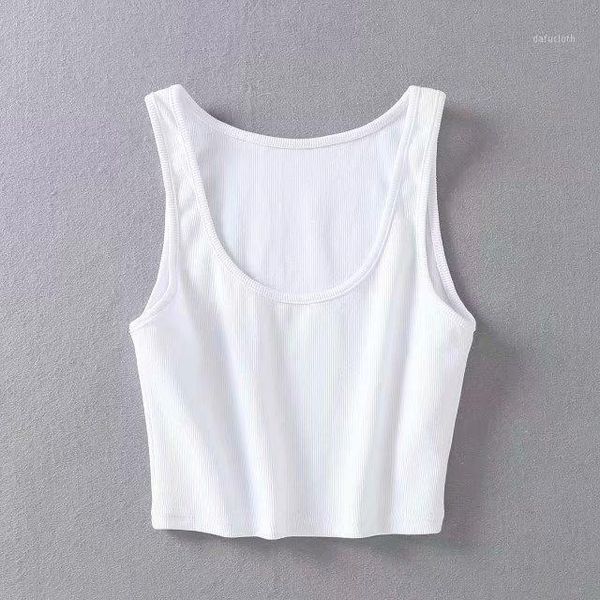 

dl15-t41 european and american fashion ribbed vest1, White