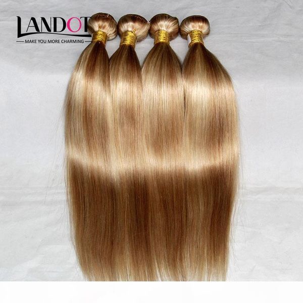 

piano human hair weave brazilian malaysian indian peruvian straight hair extensions bundles mix color honey blond 27 bleach blonde 613# hair, Black