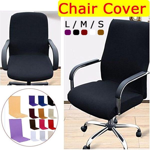 

chair covers 3 colors s/m/l office stretch spandex solid color anti-dirty computer seat cover removable slipcovers