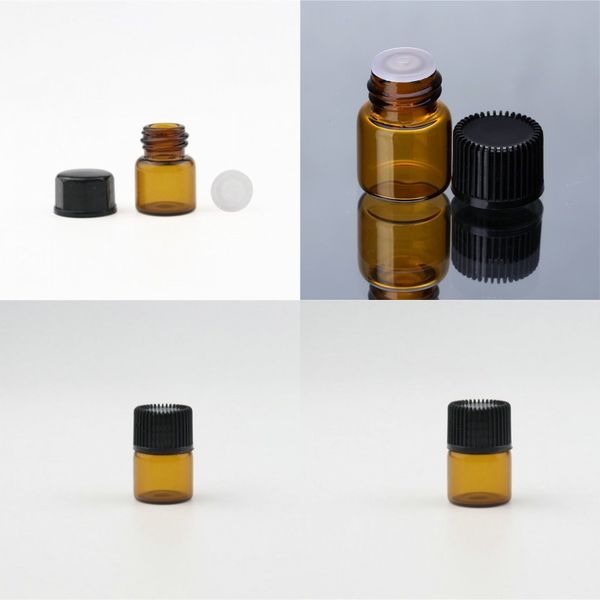 

selling small amber essential oil bottles with orifice rducer plug caps 1ml glass bottle brown empty glass vials hhe3117 63 j2