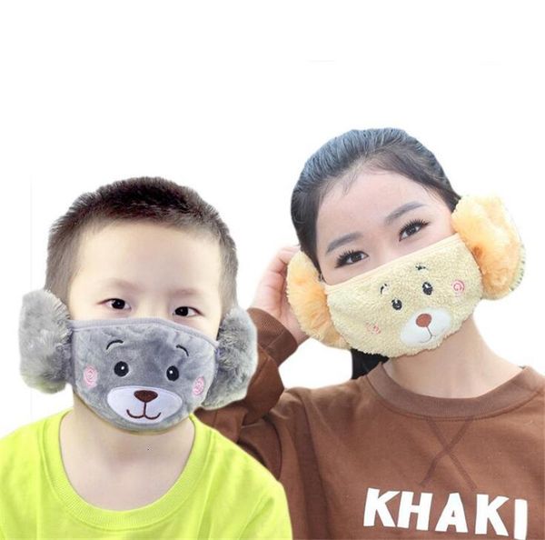 

cover cartoon cute bear ear shield protective mouth mask animals 2 in 1 winter face masks kids adult