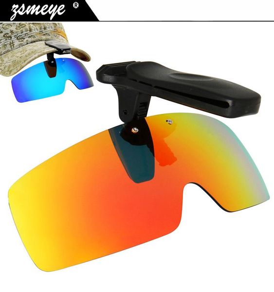 

zsmeye polarized fishing foldable glasses hat visors sport clips cap clip on sunglasses for driving biking hiking golf eyewear, White;black