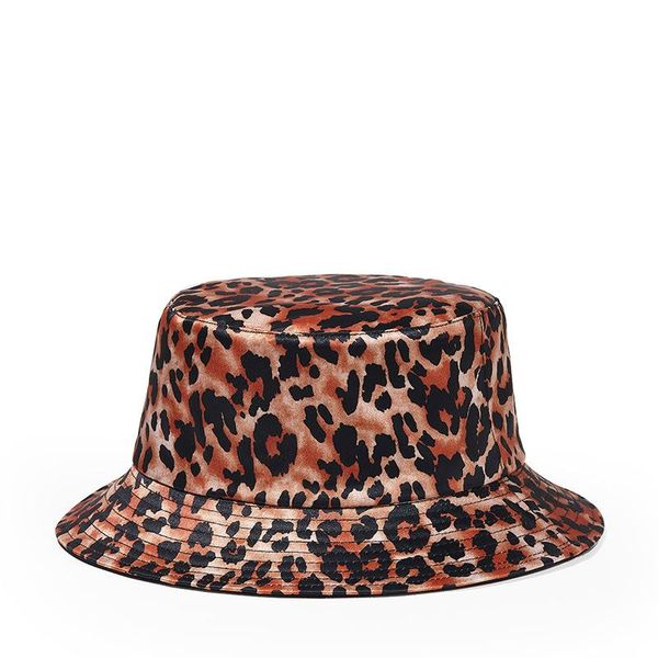 

wide brim hats 2021 fashion leopard bucket hat women lady cap 3 colors, Blue;gray