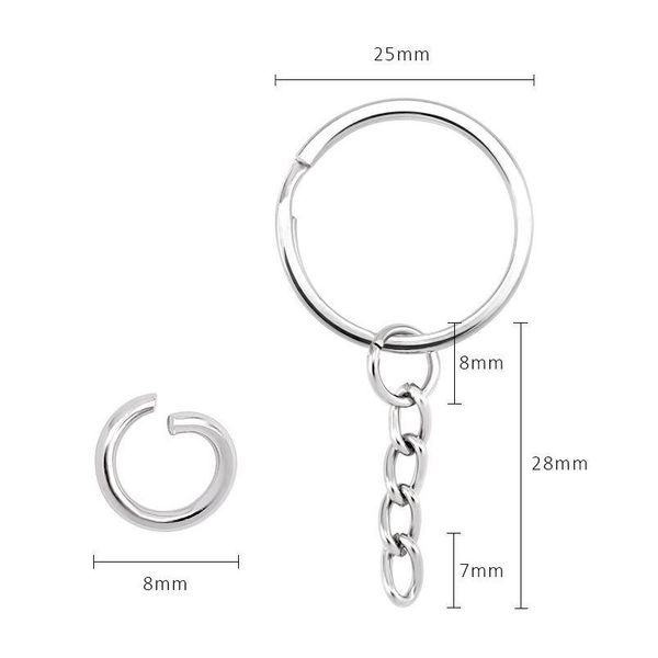 

rhodium plated metal keyring keychain round split ring key holder rings women men gift diy key chains accessories jewelr qylwvx, Red;blue