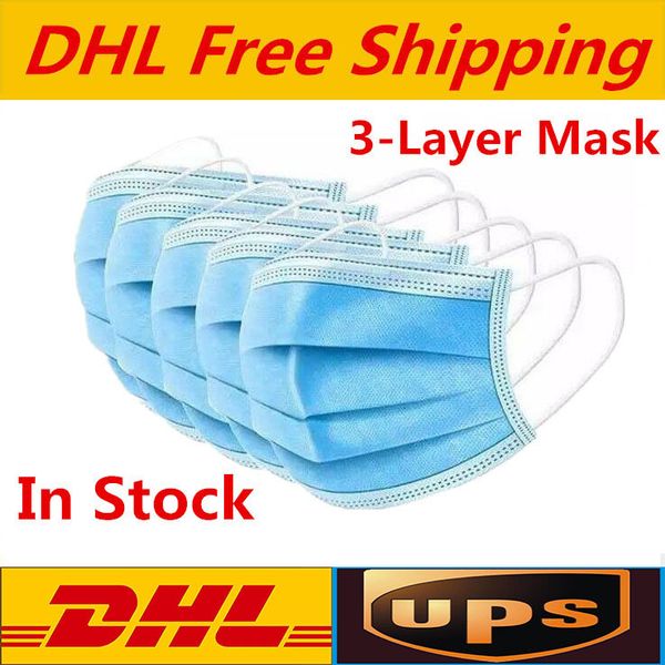 

12 hours ship dhl 3-7 days disposable face masks 3-layer anti dust breathable mask men and women
