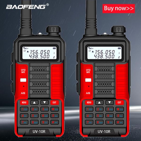 

2 pcs baofeng new professional walkie talkie uv 10r 10km 128 channels vhf uhf dual band two way cb ham radio baofeng uv-10r