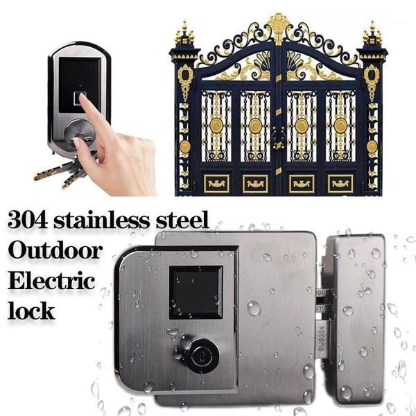 

smart lock ip65 weatherproof electric 304 stainsteel outdoor fingerprint wireless door locks for gate door1