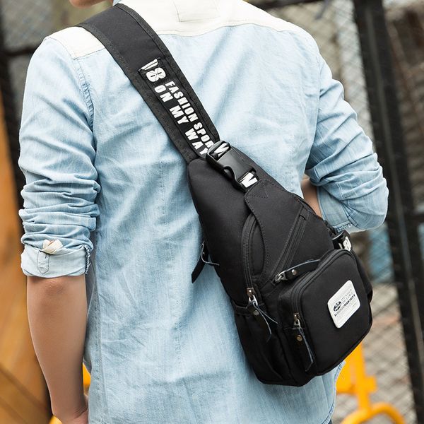 Designer- Saco Oxford Sling Pack de peito Men Messenger Bags Casual Travel Male Small Retro Shoulder Bag Crossbody Daypack 20*6.5*31.5 Cm