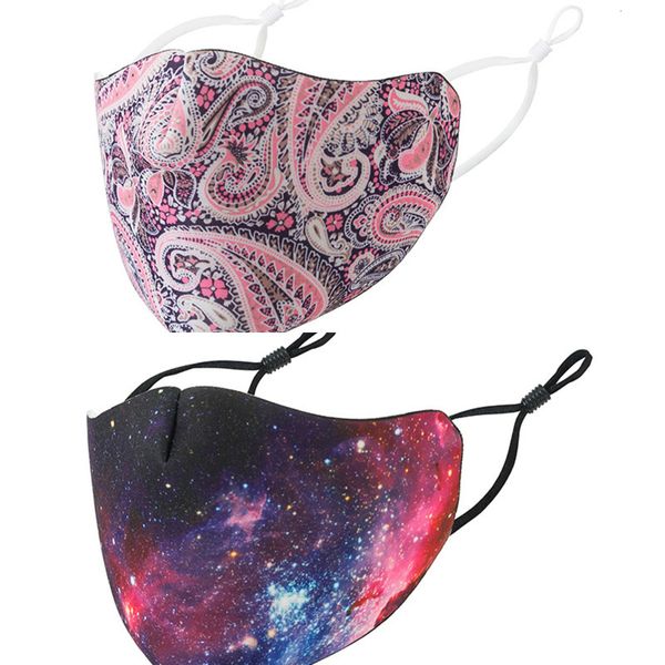 

u7dgju floret printed respirator black starry sky face masks washable cotton design adjustable button mascarilla fashion reusable custo n