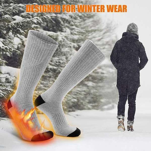 

sports socks winter heated battery powered electric heat to keep feet warm hunting sock set thermal socks1, Black