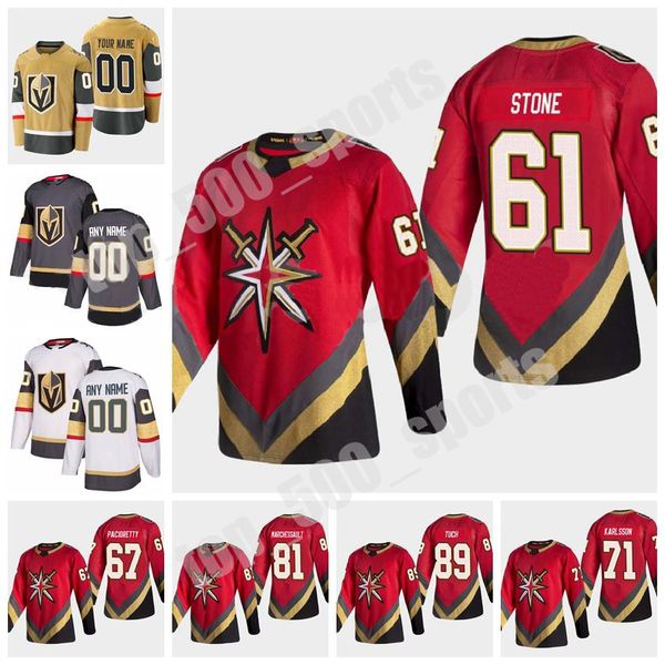 

vegas golden knights hockey reverse retro 71 william karlsson jersey 61 mark stone 67 max pacioretty reilly smith 81 jonathan marchessault, Black;red