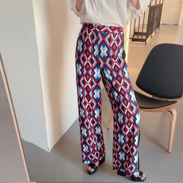 

2020 women's summer casual retro print bohemian wide leg pants high waist wide legs trousers skirts mopping beach holiday pants1, Black;white