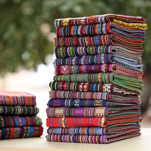 

polyester linen, 100%, ethnic coarse fabric, calico, padding, hand sewing, inlay, 18 colors8uy, Black;white