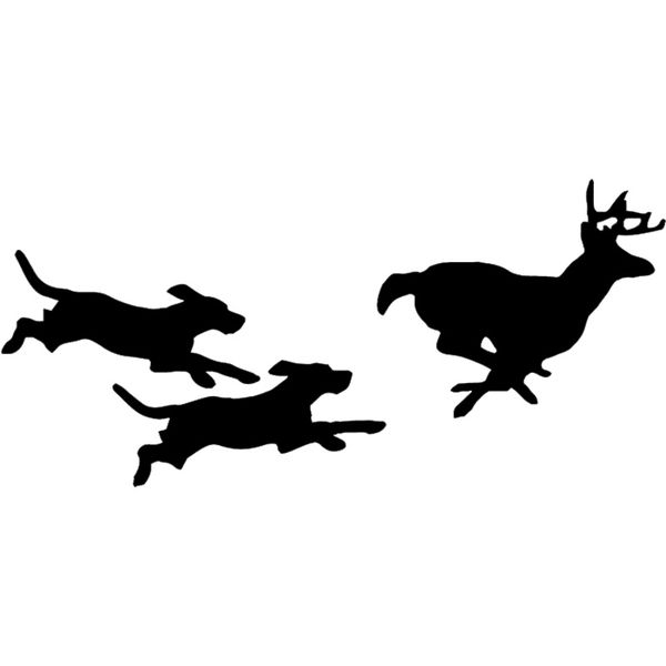 

25.4*11.7cm hunting dogs chasing deer vinyl decal creative car stickers car styling truck accessories black/silver s1-1122