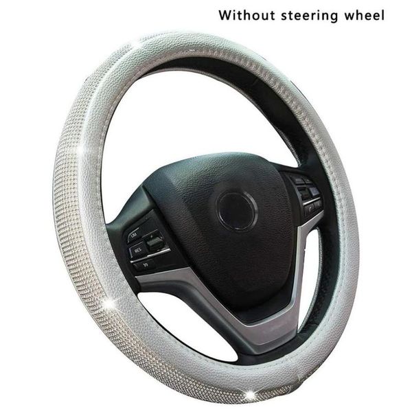 

dropshipping car interior rhinestone diamond car steering wheel set with drill handle set cute steering wheel cover
