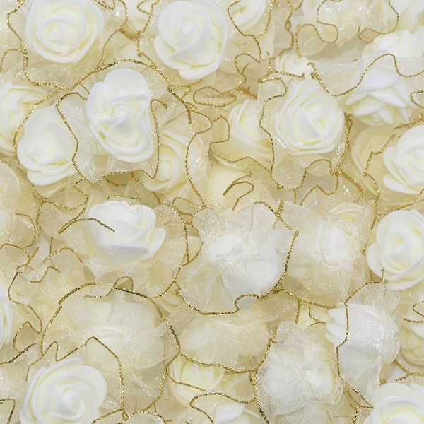 

4.5cm 20pcs блеск fringe пены цветы поделки ручной работы головки цветка artificial пены rose свадебные украшения скрапбукинг crafts wmteck
