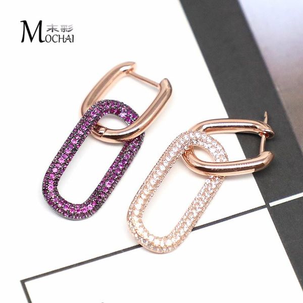 

new purple oval cufflinks earrings fashion cubic zirconia ring single earrings women's jewelry zk40, Golden;silver