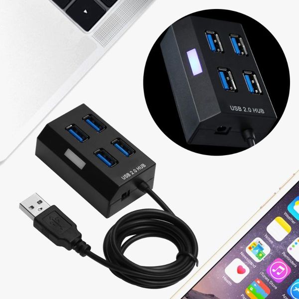 

1 pcs high speed aluminum alloy 4 port usb 2.0 multi hub adapter splitter adapter usb computer accessories for deskpc laptop