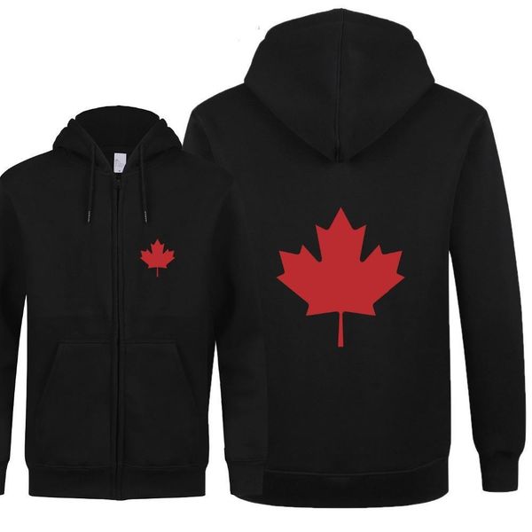 

autumn love canada hoodies canadian sweatshirts men casual fleece jacket zipper canada flag hoody tracksuit drop shipping, Black