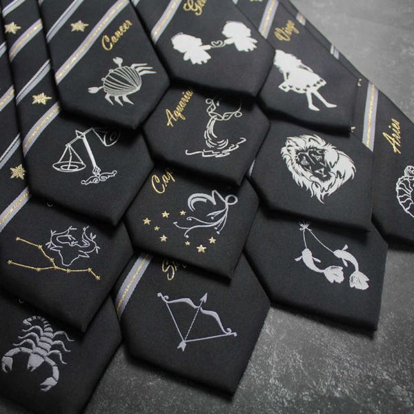 

goblin academy 12 constellations jk / dk uniform tie male fashion zipper student campus style hand hit black woman, Blue;purple