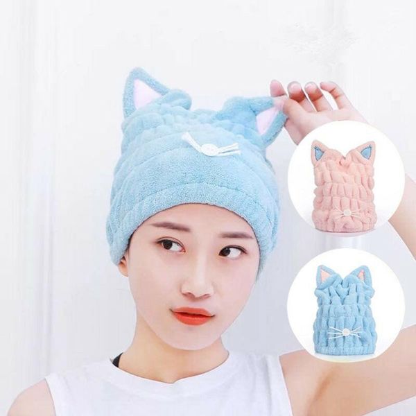 

towel rapid drying hair thick absorbent shower cap bath magic hat1