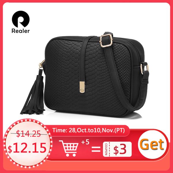 

realer small shoulder bag for women messenger bags ladies retro pu leather handbag purse with tassels female crossbody bag