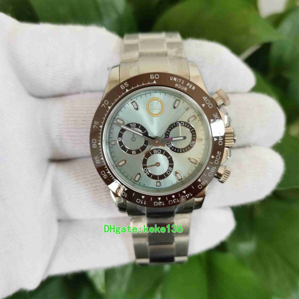 

bp maker watches men 40mm 116506 blue dial sapphire luminescent stainless chronograph eta 7750 movement mechanical automatic mens wristwatch, Slivery;brown