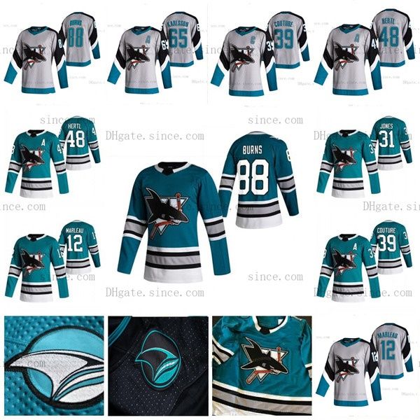 

youth 88 brent burns san jose sharks 30th anniversary heritage jersey patrick marleau logan couture evander martin jones tomas hertl s-xxxl, Black;red