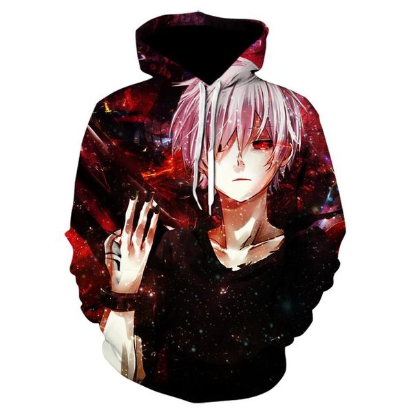 

tokyo ghoul 3d hoodies sweatshirts men/women anime kaneki ken 3d print japanese hoodie dunne herfst streetwear off black jacket