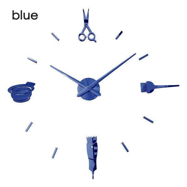 

barber pole shears beauty salon diy wall art giant clock big needle frameless barbering shop hairdressing large watch bbylcq xmhyard