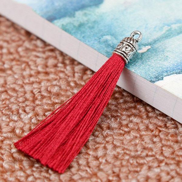

20pcs lot 26 colors 6cm small silk tassel cords with metal caps earrings tassel charm pendant fit diy jewelry making findings h jllsrt