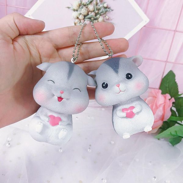 

creative cartoon cute cute love mouse bb called series toy car key chain bag pendant couple accessories ornaments, Silver