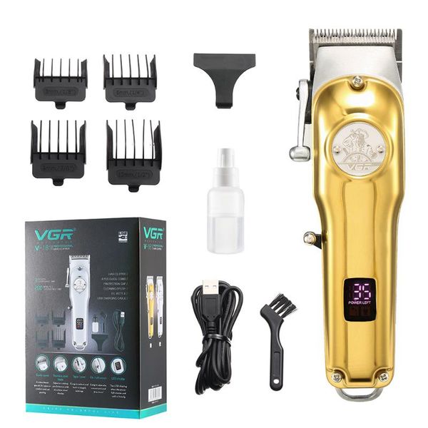 

vgr usb rechargeable hair clipper men barber professional electric hair trimmer lcd display cutting machine adults kids