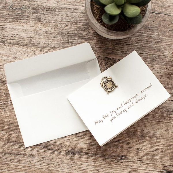 

xinaher 5шт творческий конверт маленький с днем ​​рождения открытка поздравительные подарочные карты металлические 3d ручной праздник праздн