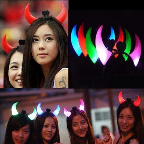 

the party glowing hoop horn headdress hair clasp devil horns lights opening gifts toys wholesale stalls for halloween and christmas
