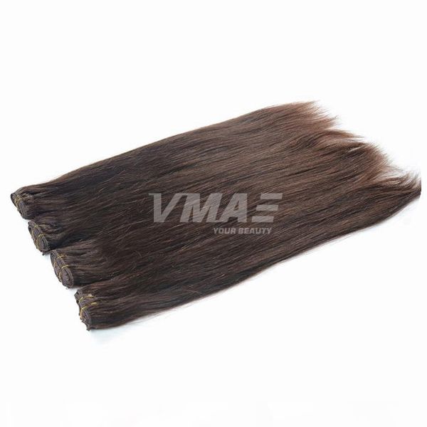 

vmae 100% unprocessed brazilian european human hair silky straight hair 200g extensions girls hair clip in extensions clips #613 #99j, Black;brown