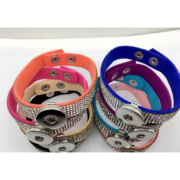 

wholesale ginger snap bracelet 8pcs/lot mix style women fashion rhinestone snap bracelet jewelry fit 18mm snap ch jllntc home003, Golden;silver