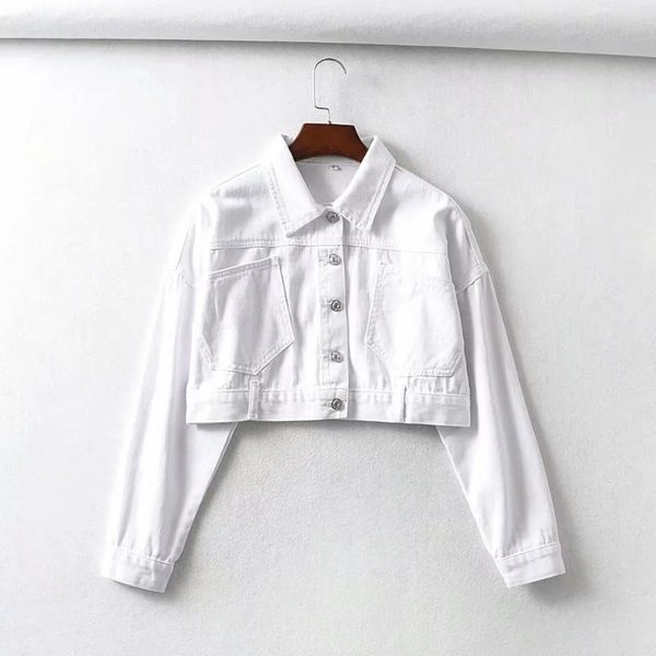 

2020 female autumn denim long sleeve casual streetwear loose outwear short torn jacket jeans 60kt, Black;brown