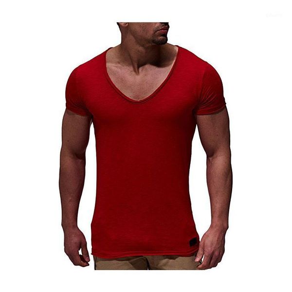 

v neck short sleeve men thin tee casual summer t-shirt1, White;black