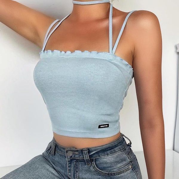 

united states cross-border new female small condole hang 28008 p pure color cultivate morality neck falbala vest, White