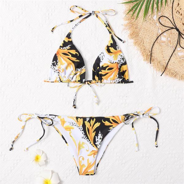 

seaweed print bikinis designer padded women's push up swimwears outdoor beach vacation bandage goddess swimsuits