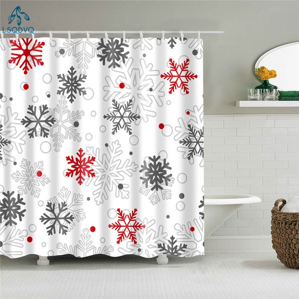 

merry christmas snowflacke snowman trees gift shower curtains bathroom curtain frabic polyester polyester with hooks