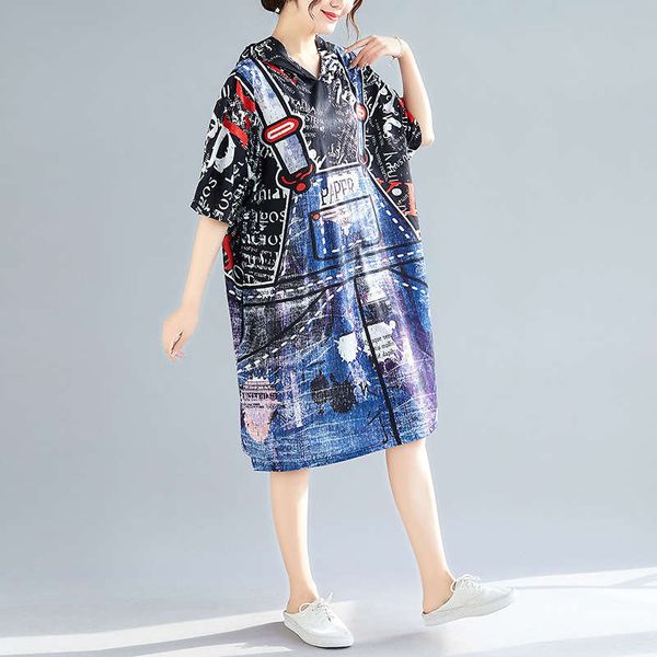 

mid length loose fake two piece hooded sweater spring new personalized original style (priced from 55, Black;gray