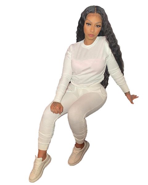 

women letter print sweatsuit casual jogger suit hoodies 2 piece set long sleeve shirts+leggings fall winter clothes plus size outfits 4181, White