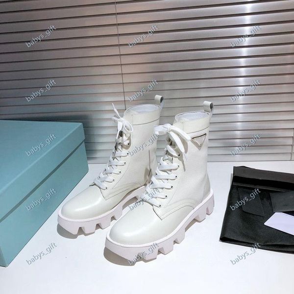 

2021new products fashion design women's shoes fashion british boots round toe martin boots patent leather thick bottom round toes size, Black