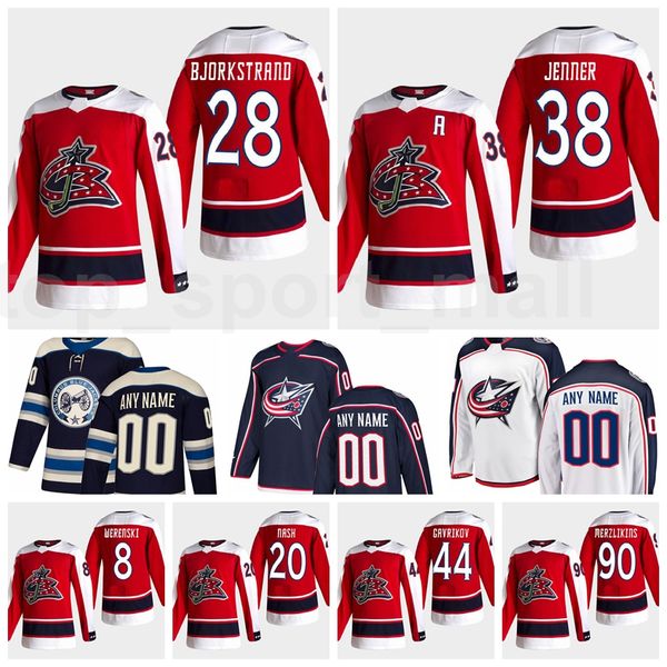 

reverse retro columbus blue jackets hockey 61 rick nash jersey 28 oliver bjorkstrand 38 boone jenner 10 alexander wennberg custom name, Black;red